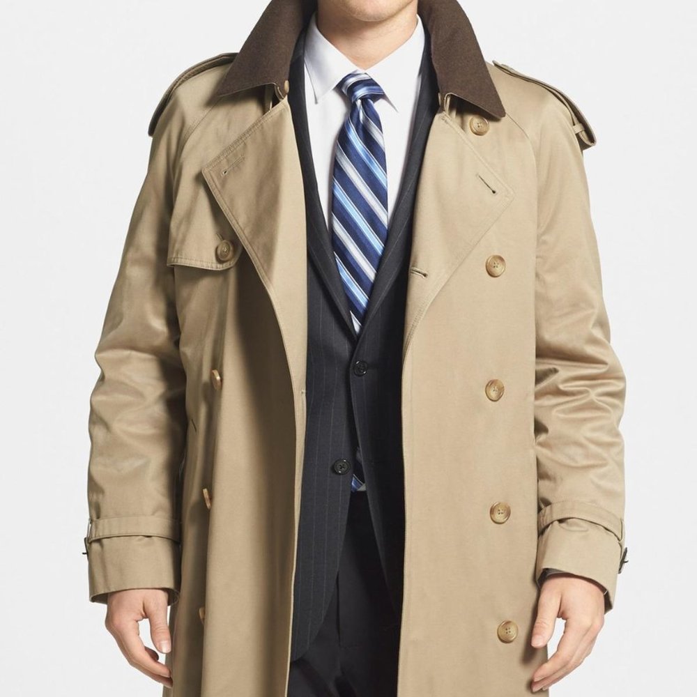 Hart Schaffner Marx Smart Trench Coat removable liner khaki tan classic fit 42 R